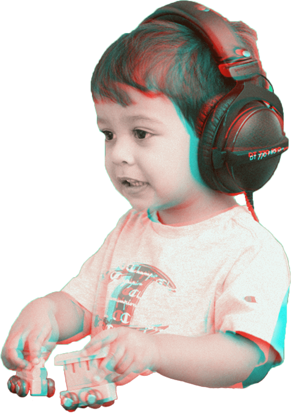 Giovanni with headphones