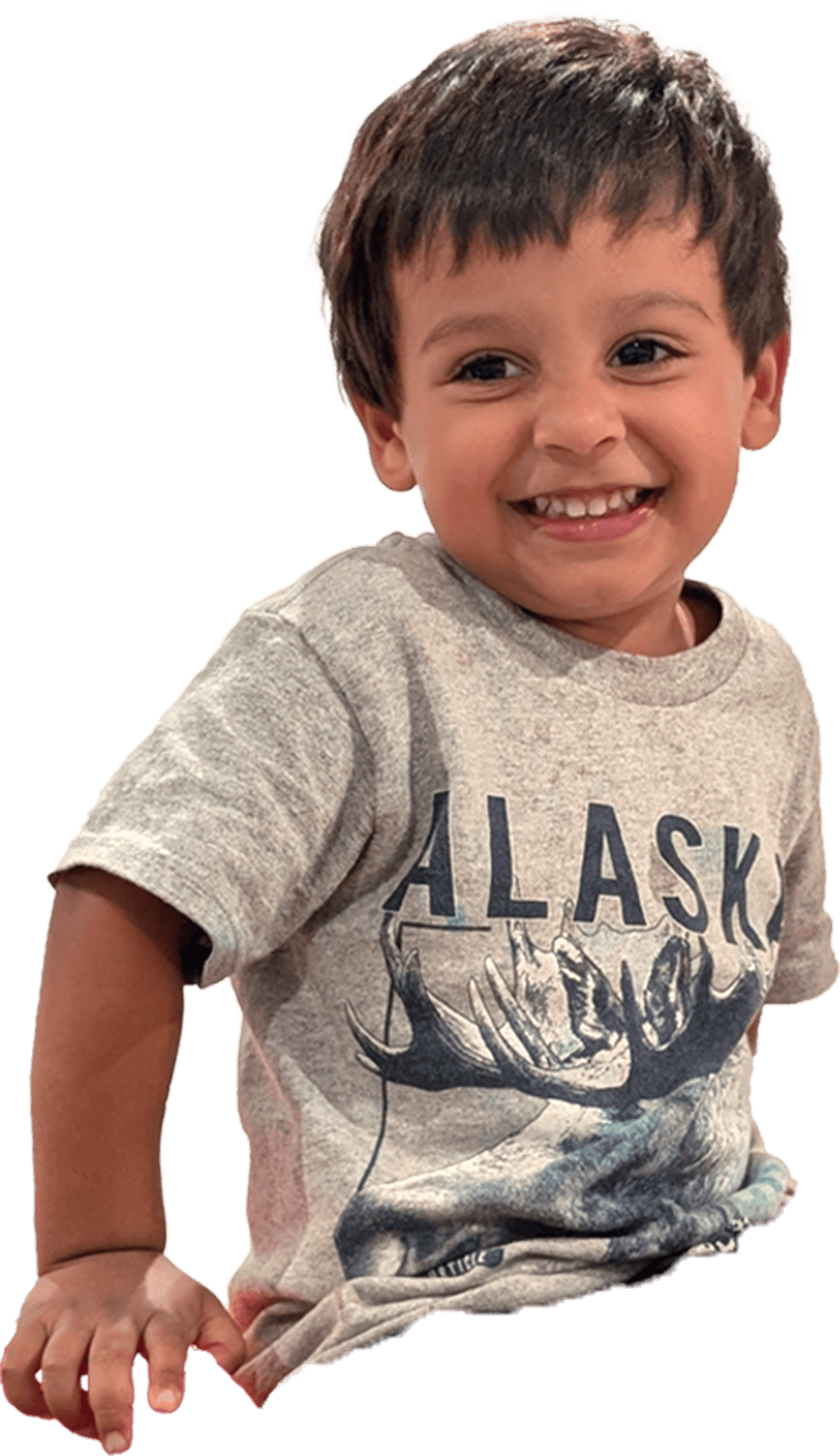 Giovanni wearing Alaska shirt